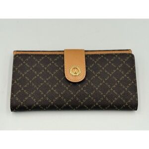 La Tour Eiffel 1887 Wallet Checkbook Cover Leather Brown Monogram Snap NWT